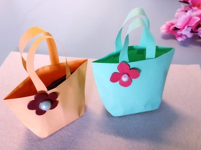 DIY Mini Paper Bag. Paper Craft. Easy Origami Bag DIY