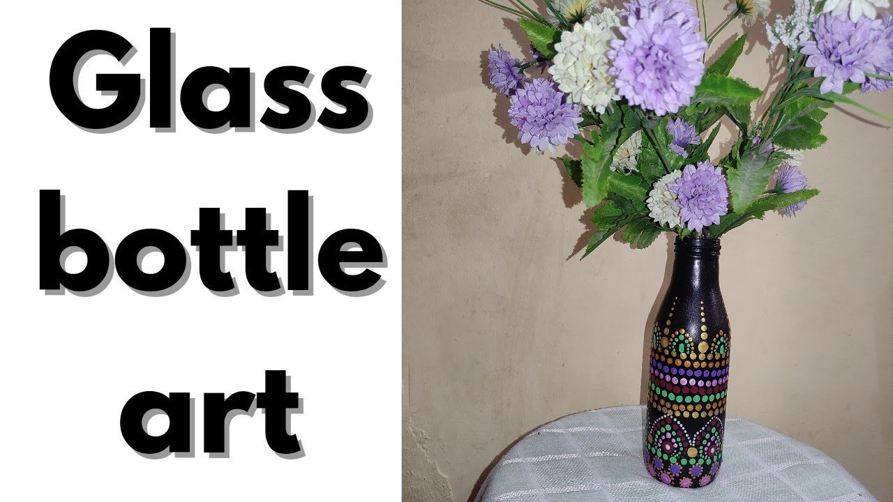Glass bottle art    #painting#art#craft#diy#