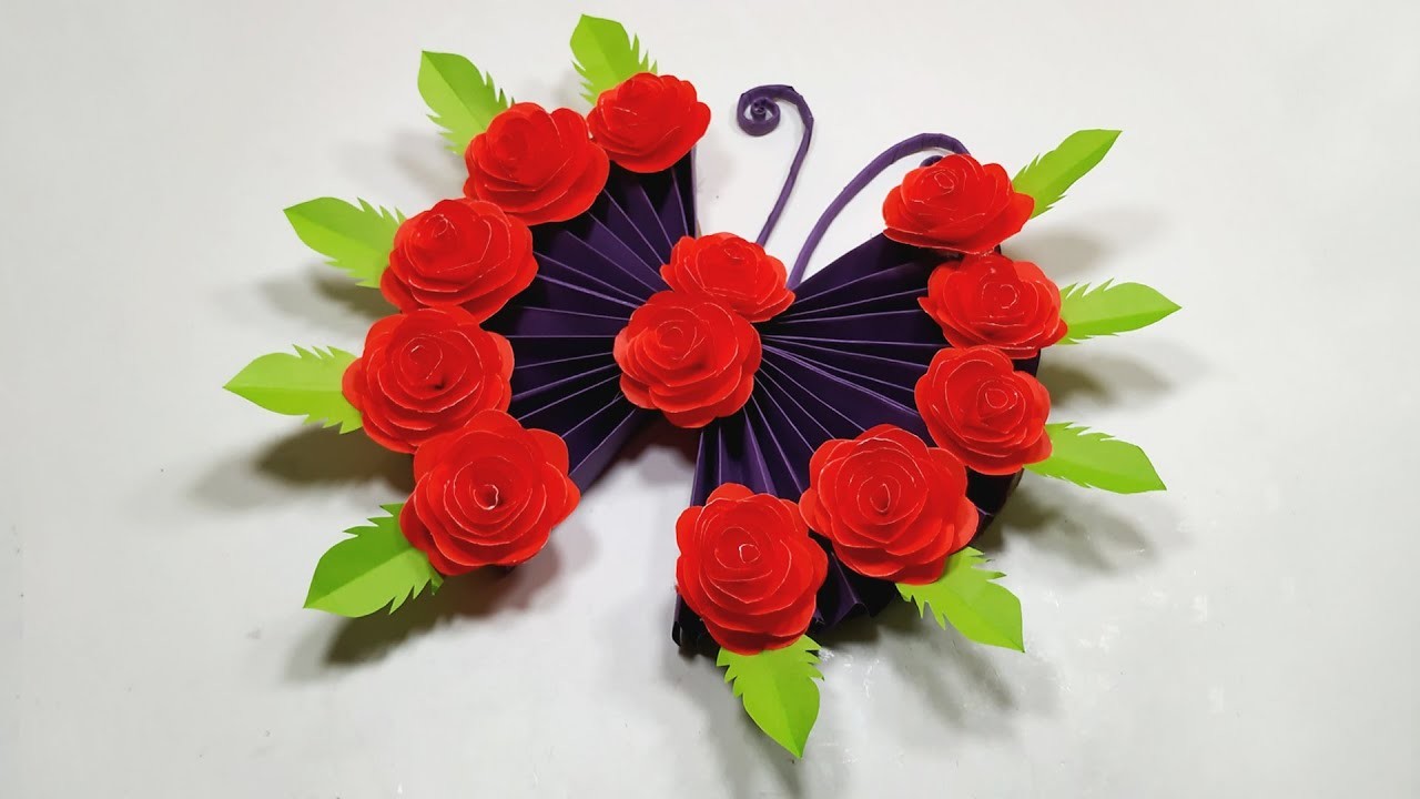 Green Red Black Flower Craft Ideas | DIY | Paper Wall Hanging | Hand Crafts | Crafts Ideas By Shikha