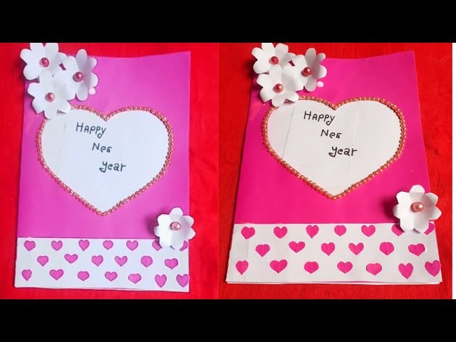 Happy new year card. homemade making craft idea.beautiful card