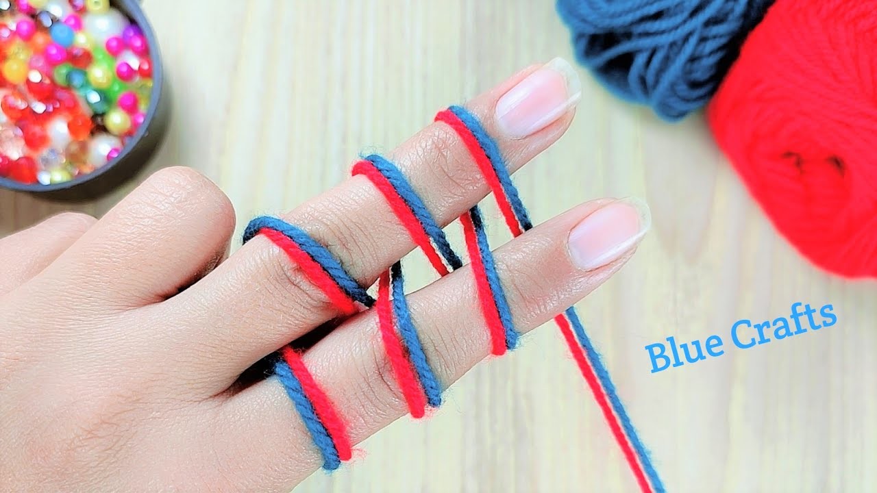How Cool ???? | Perfect Woolen Flower Making Using Fingers | Easy Woolen Craft Ideas