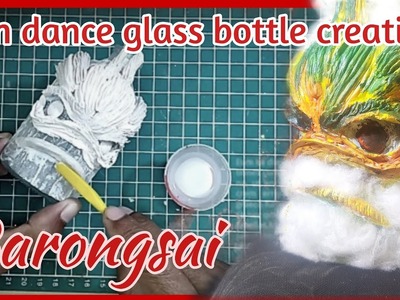 How to decorate glass bottles with clay like a lion dance | DIY | barongsai