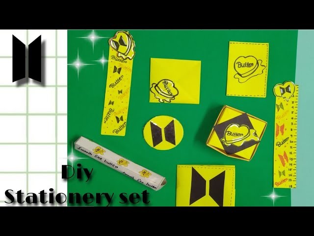 How to make BTS stationery set at home.diy handmade stationery set.BTS stationery