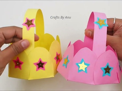 How to make Paper Basket | DIY Flower basket | Easy Paper origami | Simple DIY