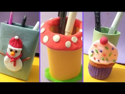 How to make.pen.pencil holder.craft ideas.DIY. polymer clay craft