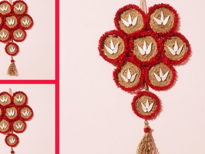 How to make wall hanging using jute & cardboard?.Diy craft Idea.Best out of waste reuse idea