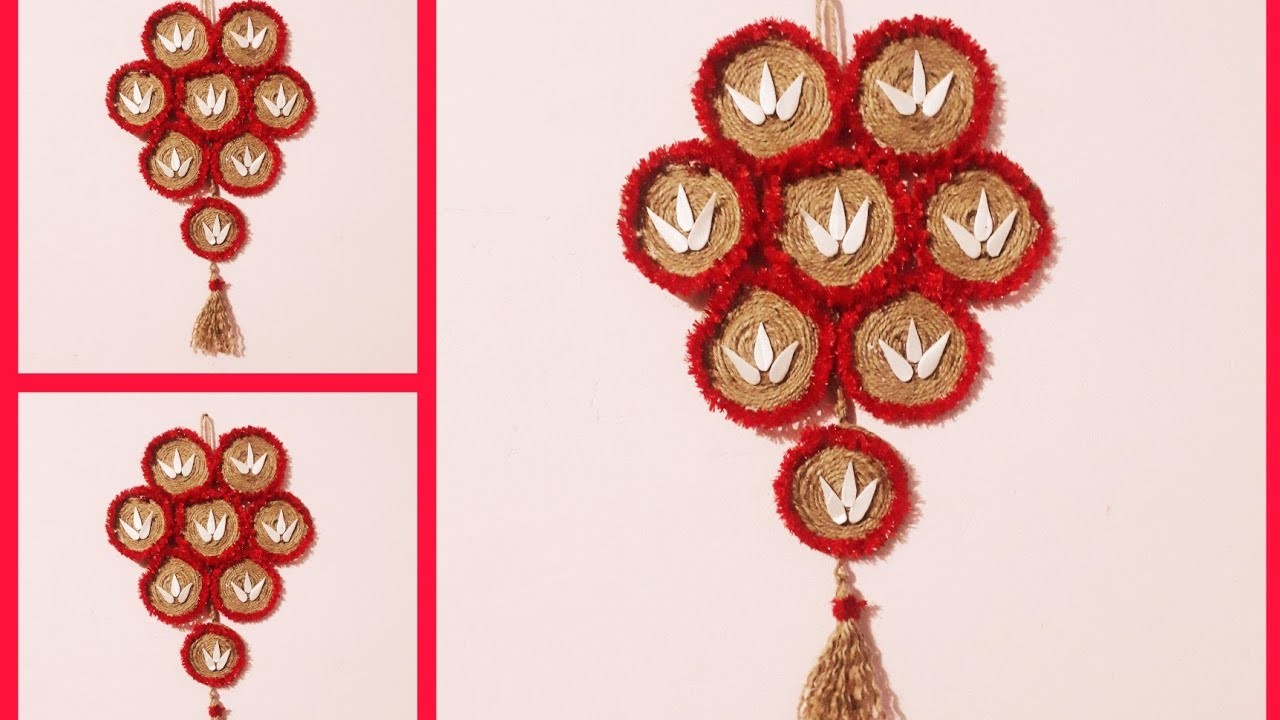 How to make wall hanging using jute & cardboard?.Diy craft Idea.Best out of waste reuse idea