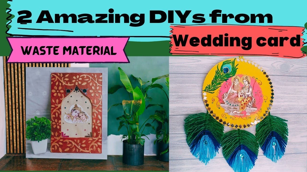 How to Recycle Waste Invitation Cards & Jharokha & Home Decor from Waste Material