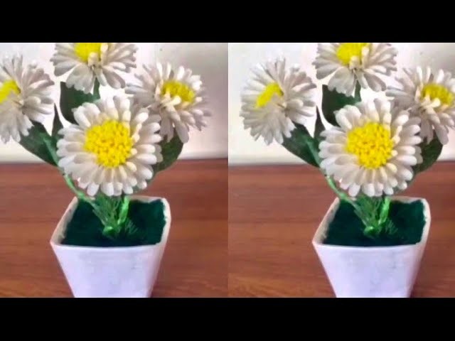 Plastic Straw Flower || Diy Dahlia Flowers From Drinking Straw || Beautiful Flower Craft