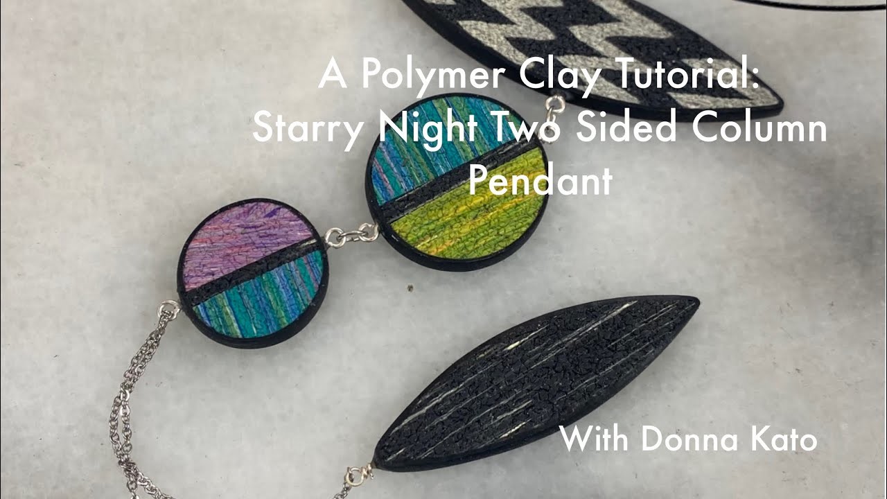Starry Night Two Sided Column Pendant - A Polymer Clay Jewelry Tutorial