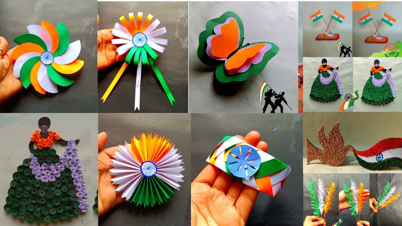 10 ????easy and unique republic. independence day craft .diy paper craft . Indian flag.26 January craft