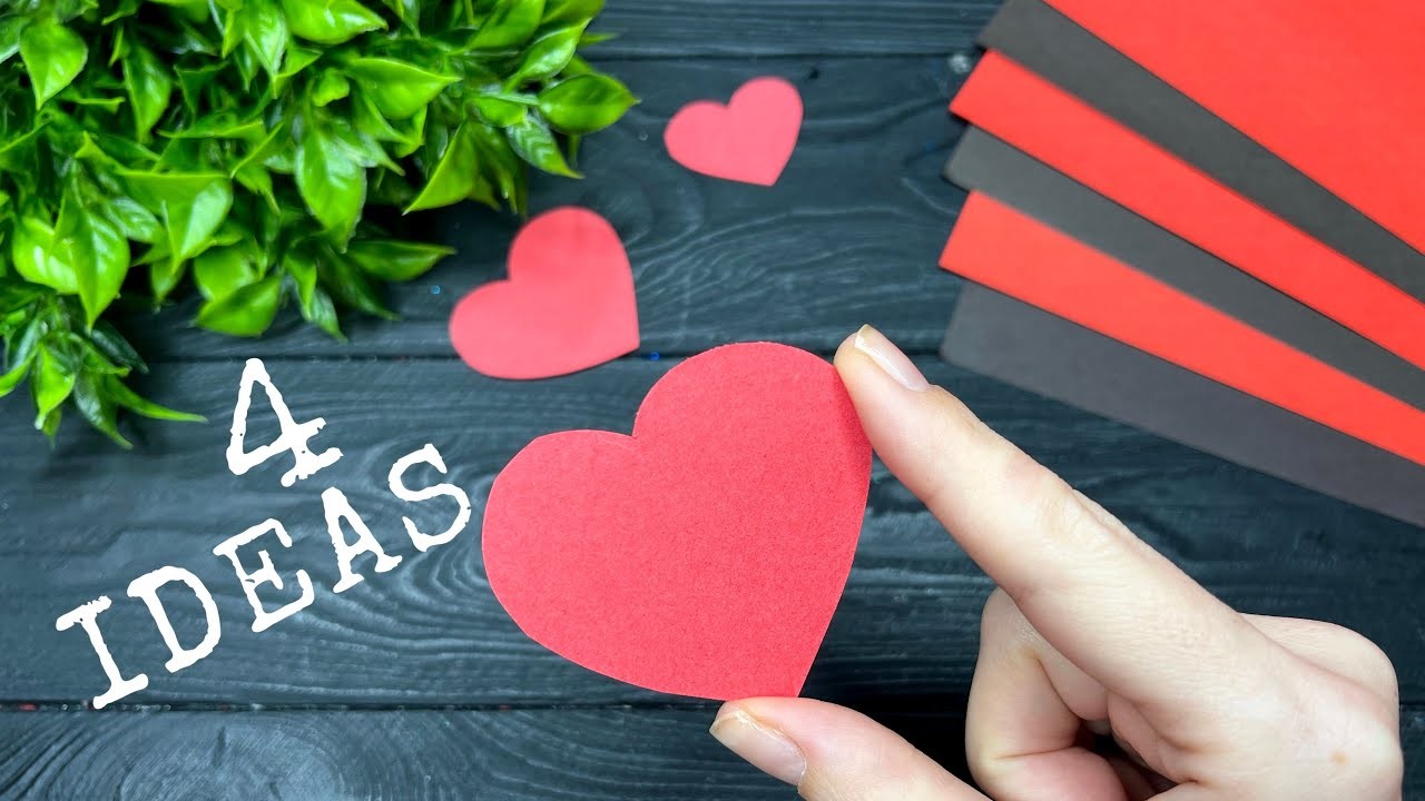 4 IDEAS for Valentine's Day Paper Crafts! Tutorial