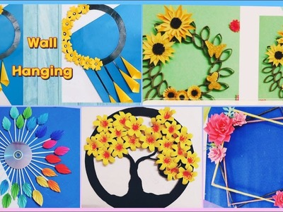 5 best wall hanging craft ideas | beautiful wall mate with paper | paper craft wall hanging ideas