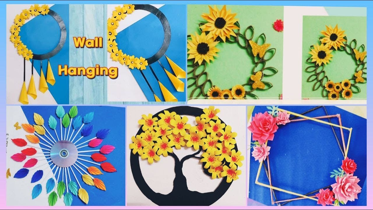 5 best wall hanging craft ideas | beautiful wall mate with paper | paper craft wall hanging ideas