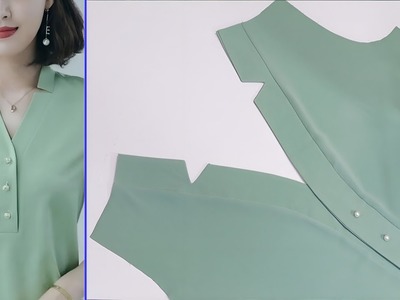 ✅️????A tutorial for cut and sewing collar V neck design in the best way for beginners