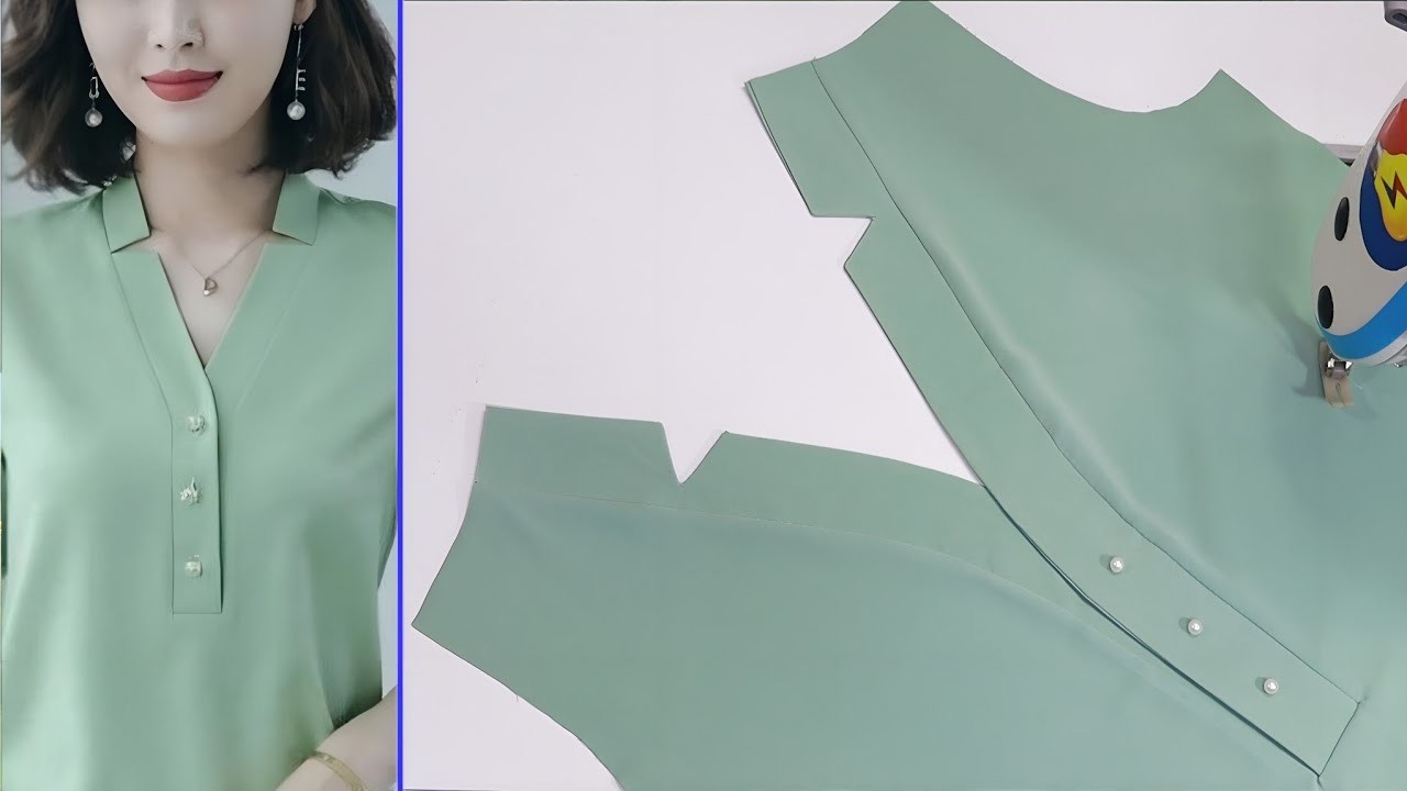 ✅️????A tutorial for cut and sewing collar V neck design in the best way for beginners