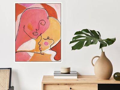 Abstract Painting.Line Art Tutorial  Couple in Love. Simple  DIY PAINTINGS.MariArtHome
