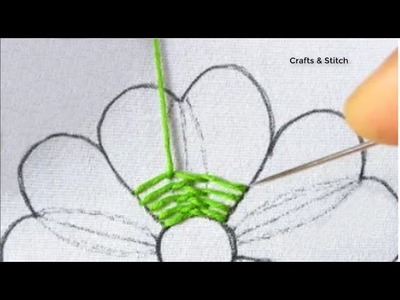 Beautiful hand embroidery new and excellent flower embroidery super easy needle work tutorial