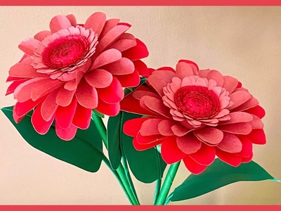 Beautiful Paper Flowers | DIY | Home Decor | Red Paper Flowers | Easy Flower Tutorial