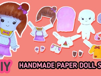 Cara Buat Boneka Kertas | HOW TO MAKE PAPER DOLL SET AT HOME | Paper Doll Dress Paper Drawing