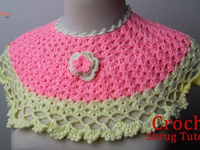 Crochet baby shrug tutorial - how to crochet shrug.poncho free pattern for baby girl