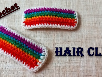 Crochet hair clips | how to crochet for beginners | hair clips DIY
