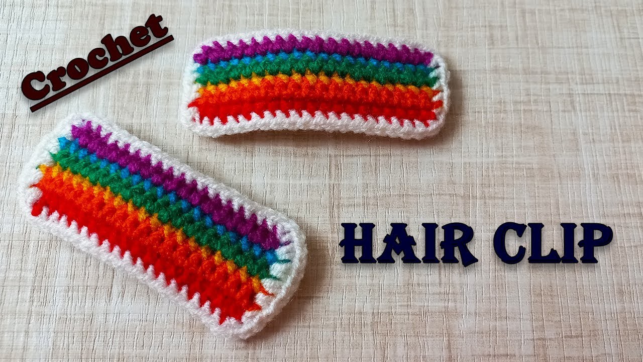 Crochet hair clips | how to crochet for beginners | hair clips DIY