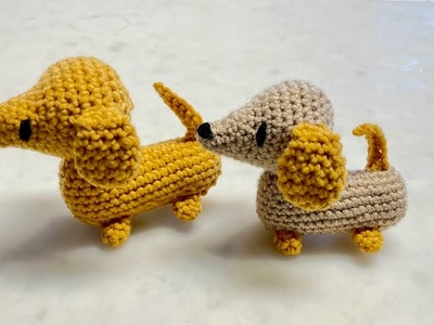 Crochet lovely dachshund. step-by-step tutorial