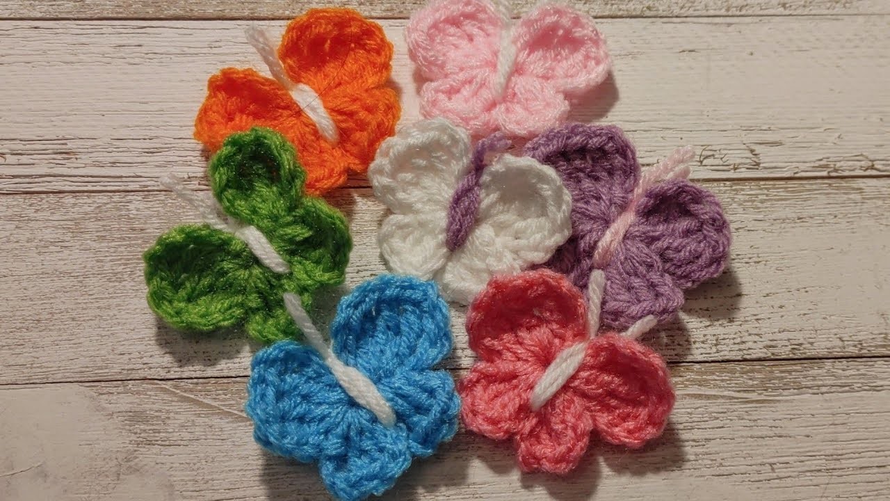 Crochet Springtime Butterfly.Craft.Easy Crochet.@CherishedMemoriesCrochet