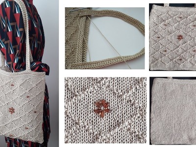 DIY bag knit crochet free pattern at 1:40 . sac tricot crochet patron gratuit