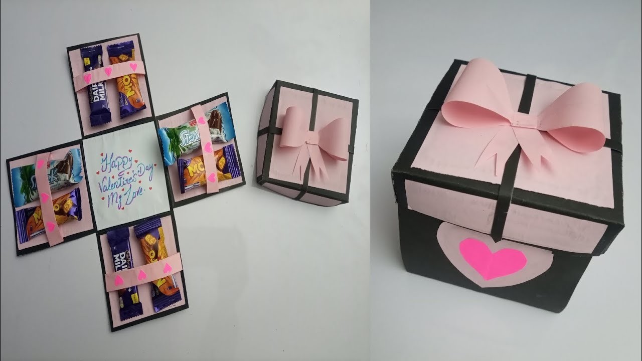 DIY Chocolate Gift Box | Valentine's day special gift | Chocolate explosion box tutorial | Valentine