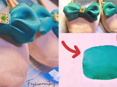 DIY - Easy satin fabric Bow | Tutorial | Shoe hack | how to make Satin flower | Craft ideas