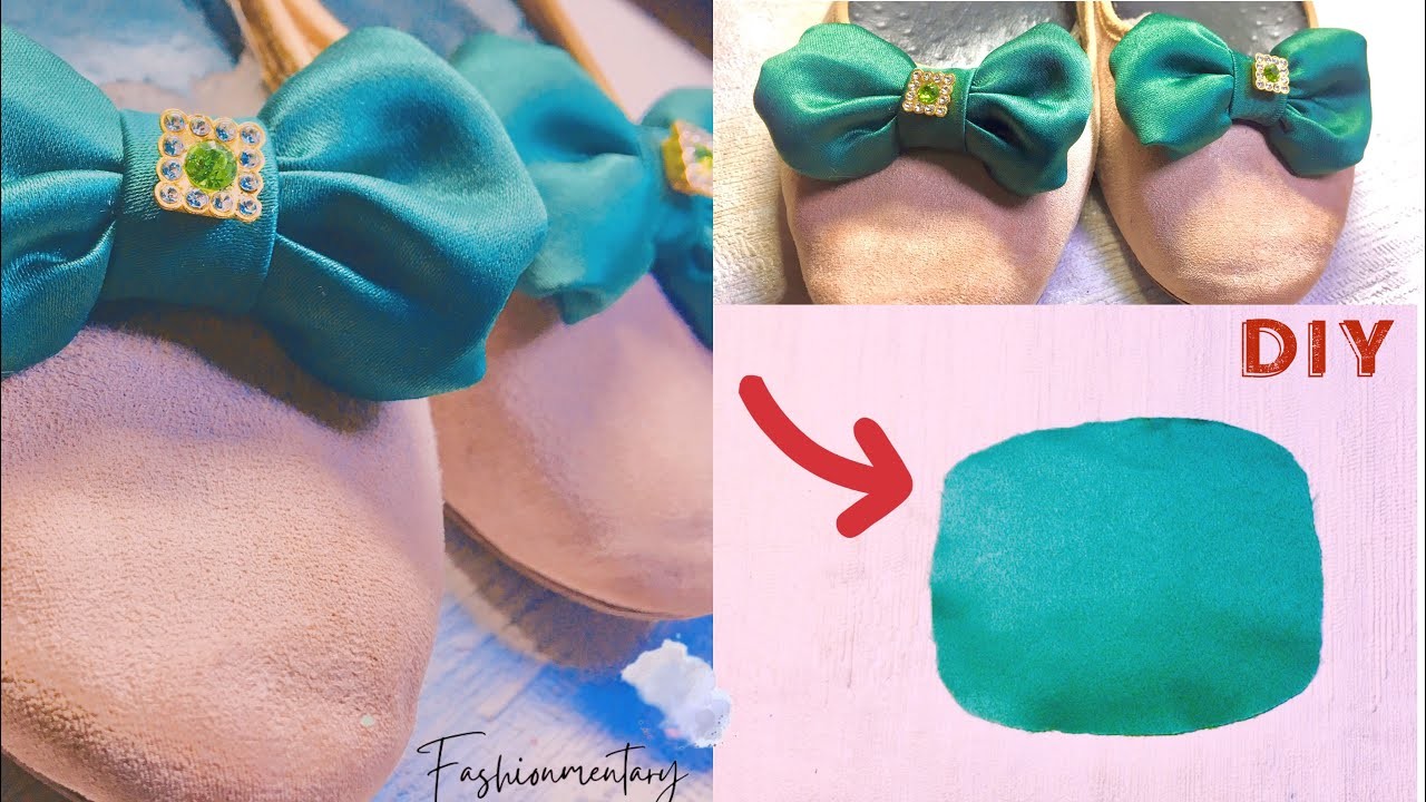 DIY - Easy satin fabric Bow | Tutorial | Shoe hack | how to make Satin flower | Craft ideas