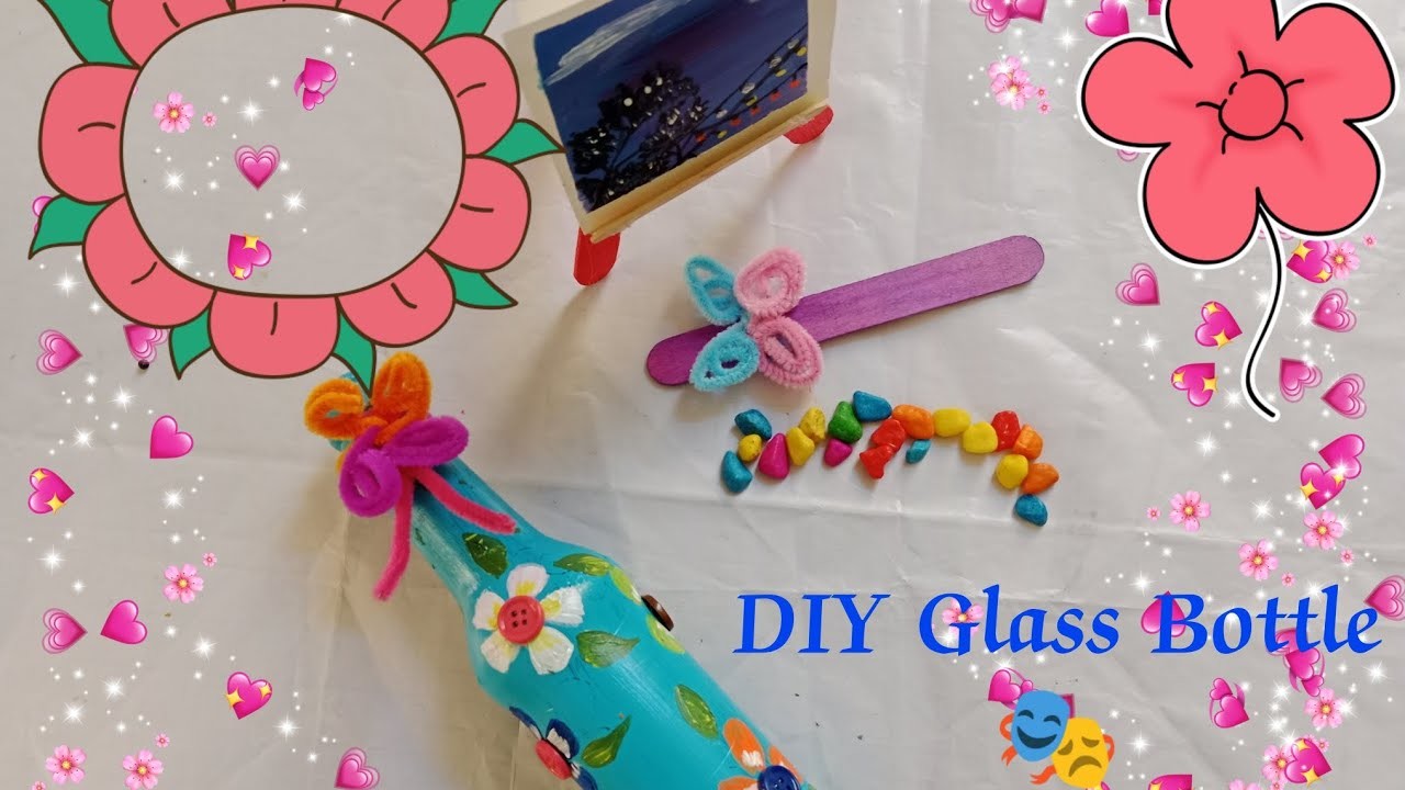 DIY Glass Bottle painting tutorial oddly satisfying