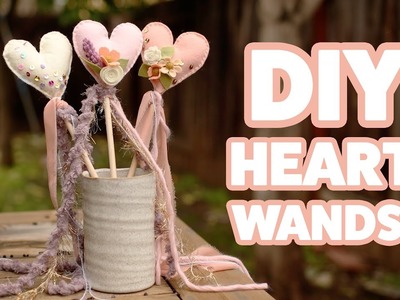 DIY How to Make a Felt Flower Heart Wand | Fairy Heart Magic Wand | Glitter Felt Craft