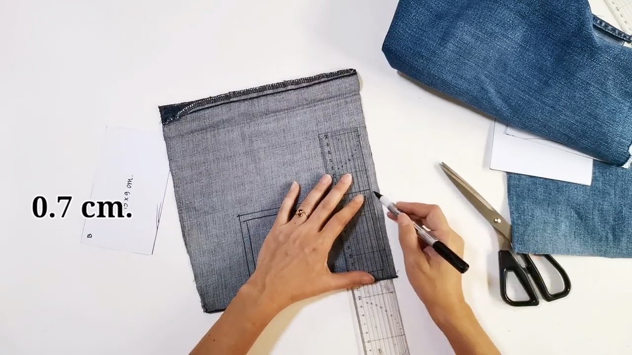 DIY Old Jeans Recycle Tote Bag, Denim Reuse | Tutorial