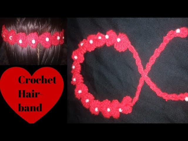 Easy Crochet Valentine's Headband Tutorial. Crochet Hairband DIY