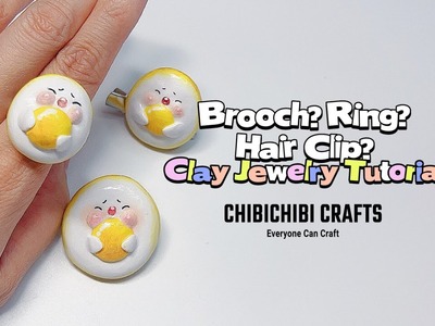 【Everyone Can Craft #66 】Clay Tutorial |  Brooch? Ring? Hair Clip? DIY Jewelry Collection!