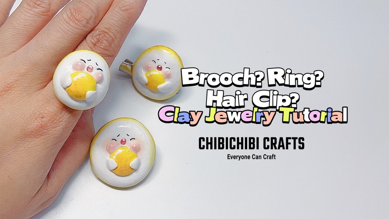 【Everyone Can Craft #66 】Clay Tutorial |  Brooch? Ring? Hair Clip? DIY Jewelry Collection!