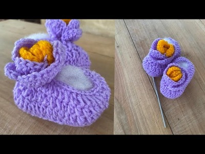 FAST Crochet Baby BOOTIES (BEGGINER Friendly , Easy tutorial) English subtitles @yscrochet