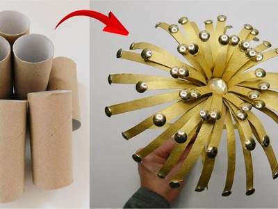 Gold Decor Made of Waste. Exclusive Flower Tutorial. Amazing Recycled Crafts Idea ♻️????♻️????♻️????
