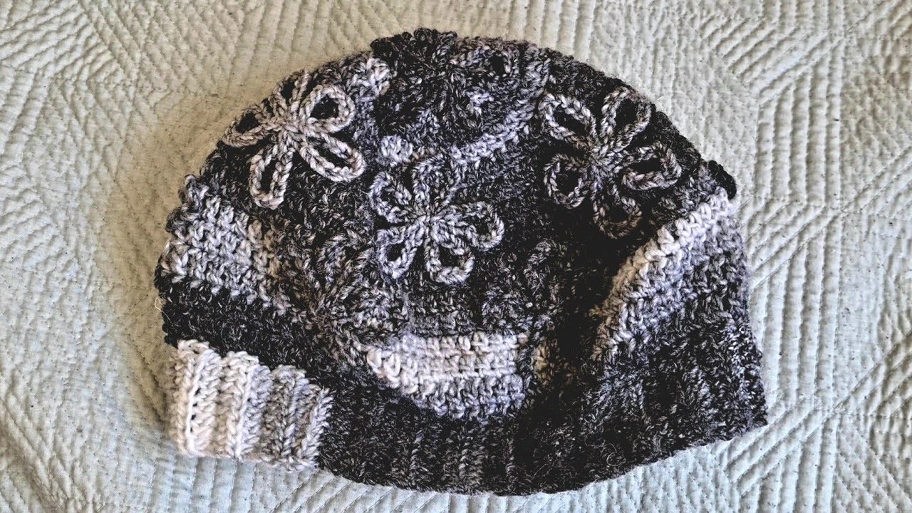 How To Crochet A Flower Beanie!! Easy Tutorial