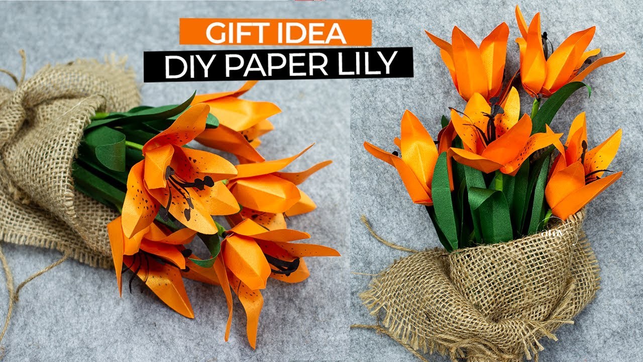 How To Make A Paper Lily, An Easy Flower Bouquet - AMY DIY CRAFT