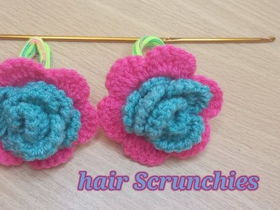 How to make crochet hair Scrunchies tutorial @alrafay0313