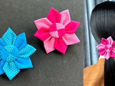 How to make Fabric Flower Hair Clip Tutorial. DIY Fabric flower.