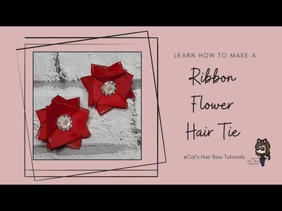 NEW RIBBON FLOWER TUTORIAL, DIY ribbon flower hair assessorie tutorial, Cute ribbon flower tutorial