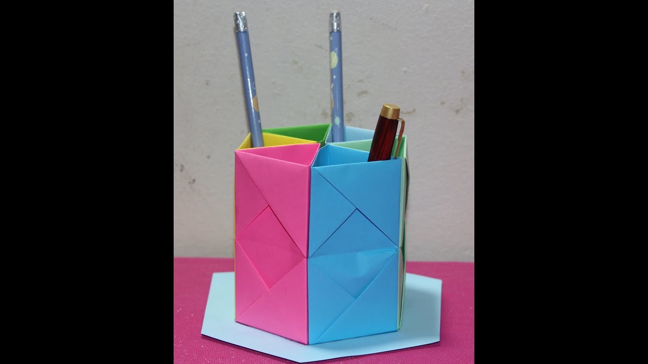 Pencil-case Paper folding origami tutorial 2023