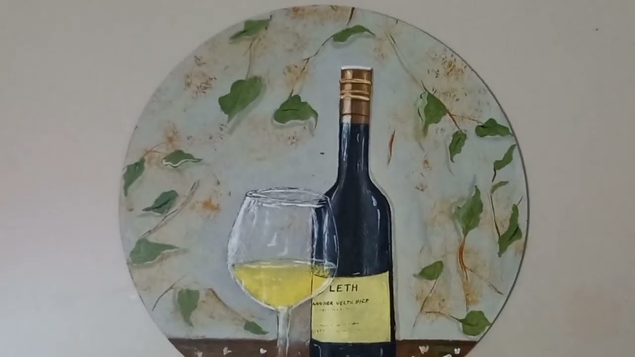 Realistic 3D Wine Painting.Acrylic Painting tutorial #realisticpainting