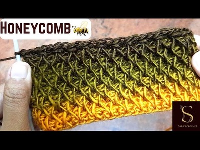 SMOCK STITCH  | HONEYCOMB | HOW TO CROCHET FISH SCALE ????????????  Tutorial for beginners @sara1111