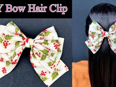 Three layers Bow . How to make Bow Hair Clip. DIY Hair Clip.